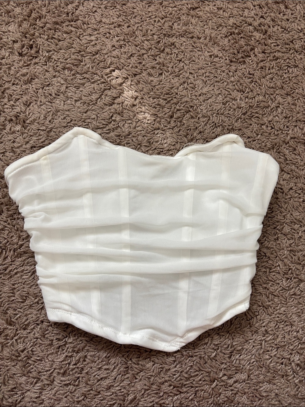 SHEIN White Strapless Corset Crop Top